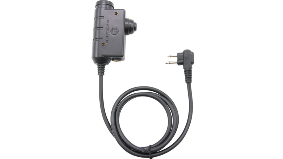Earmor Tactical PTT Moto 2 Pin Radio Application, Black, M51-MOTO2PIN