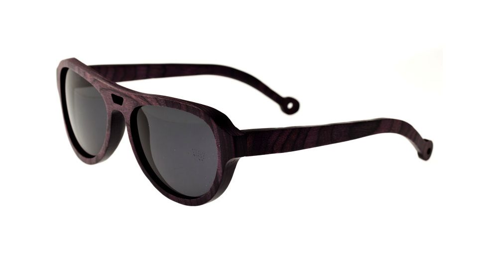 Earth Coronado Ebony Wood Sunglasses, Plum Stripe Wood, ESG019BB