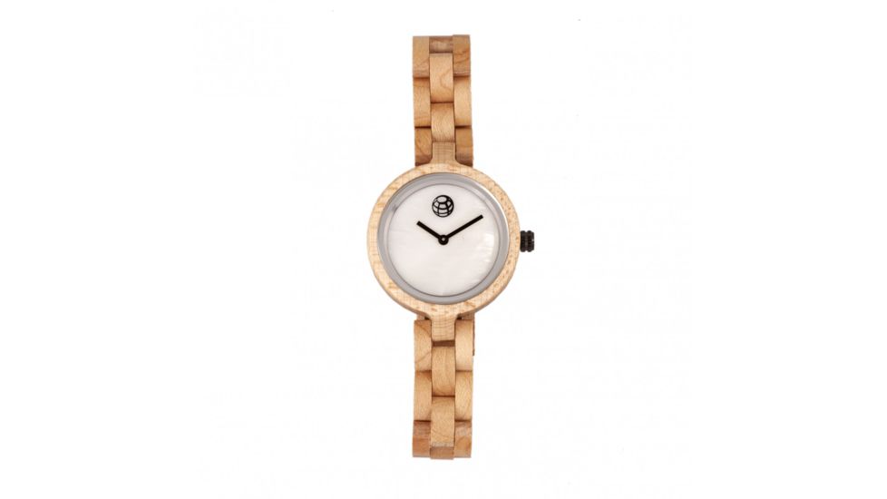 Earth Wood Wisteria Mother-Of-Pearl Bracelet Watch, Khaki/Tan, ETHEW5601