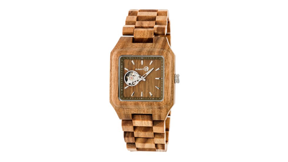 Earth Wood Black Rock Automatic Bracelet Watch, Olive ETHEW4404
