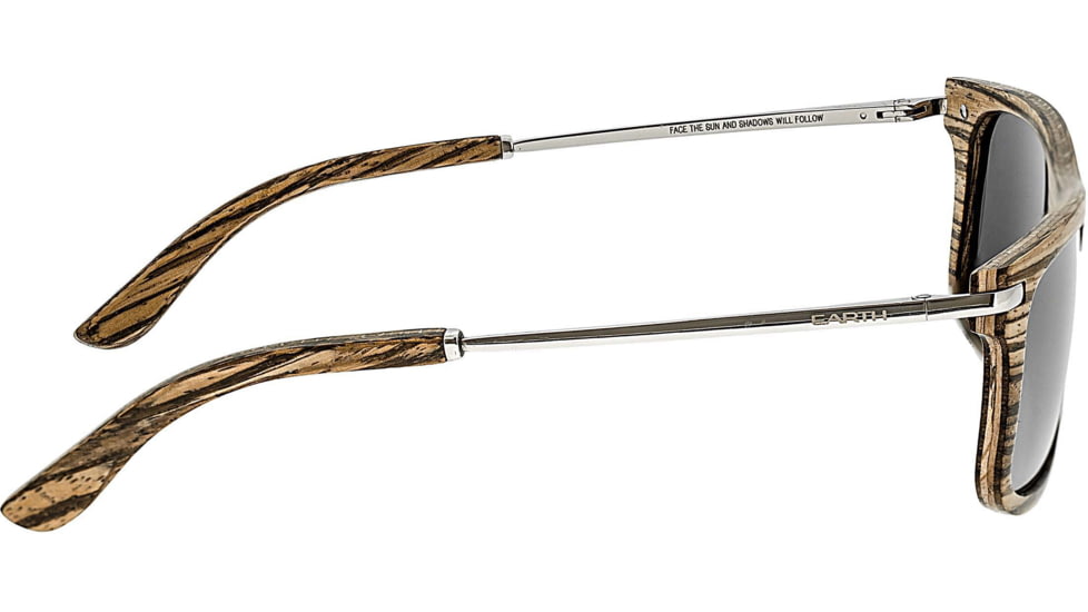 Earth Wood Queensland Polarized Sunglass, Zebrawood/Grey, One Size, ESG011SL