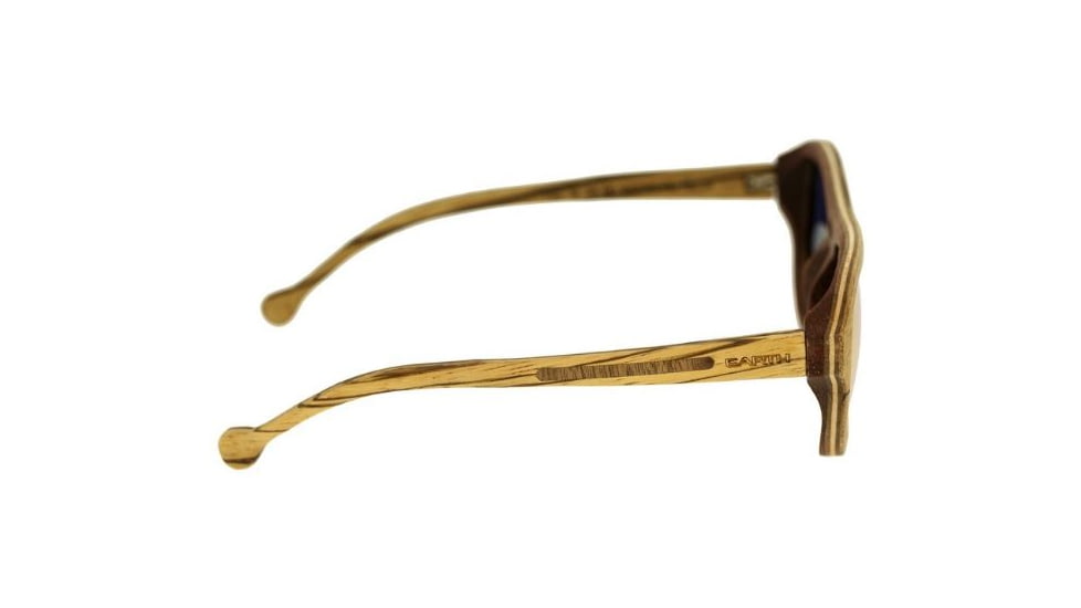 Earth Clearwater Sunglasses. Zebra Walnut Wood Frame, Orange Lens, ESG046ZW