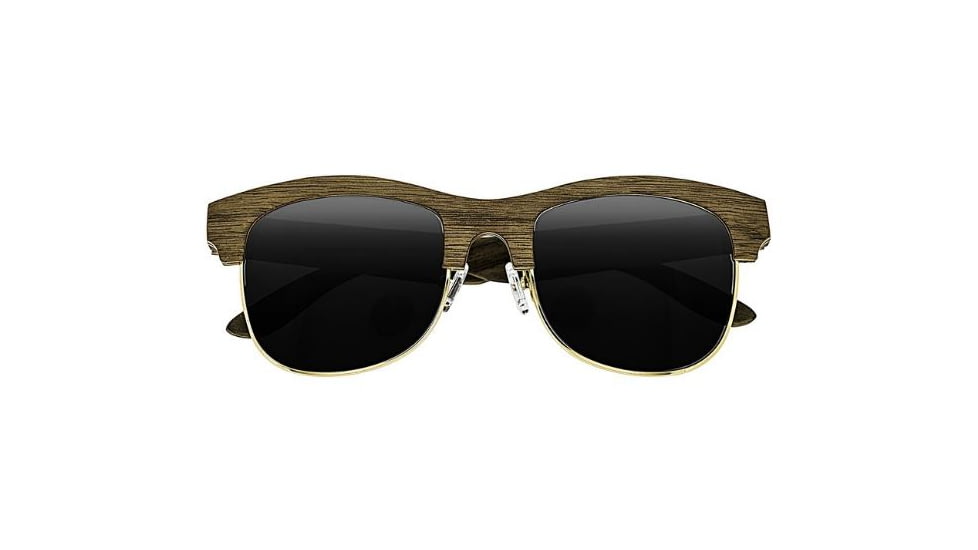 Earth Dade Sunglasses, Walnut Zebrawood Wood Frame, Black Lens, ESG088WZ