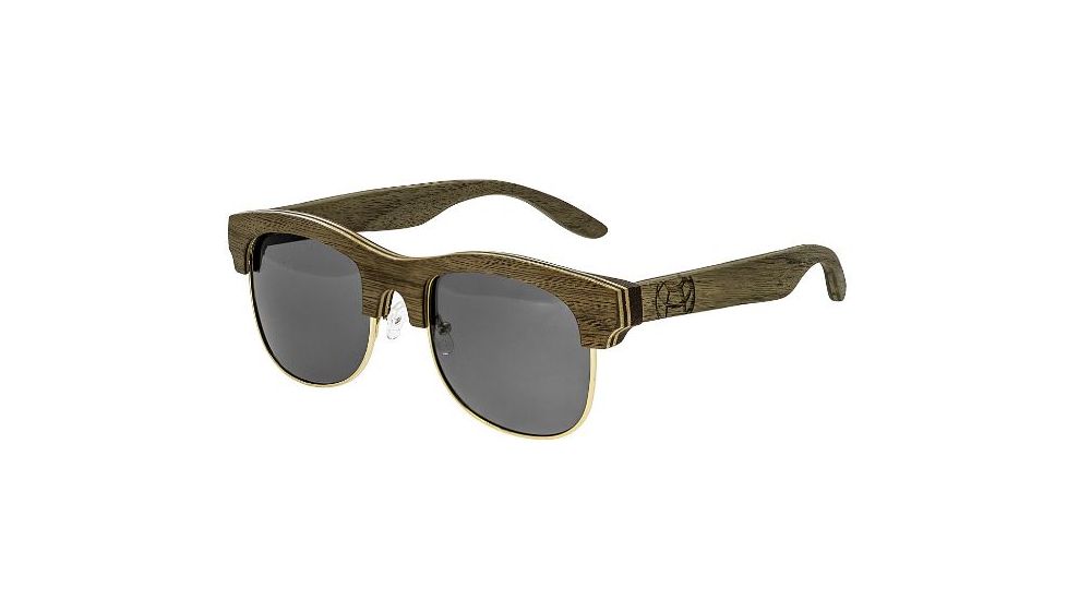 Earth Dade Sunglasses, Walnut Zebrawood Wood Frame, Black Lens, ESG088WZ