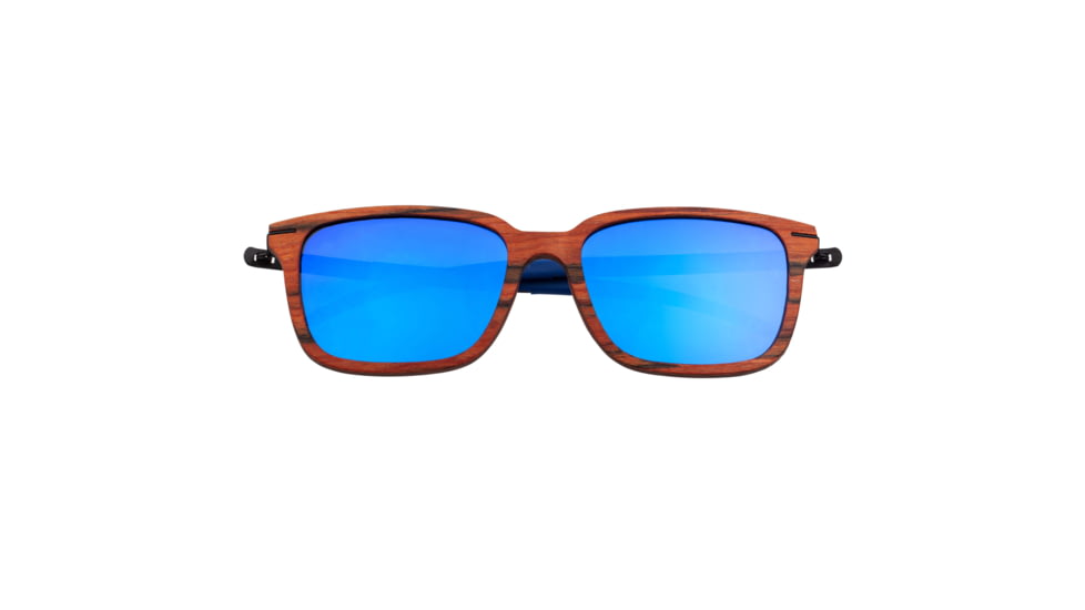 Earth Wood Doumia Polarized Sunglass, Red Rosewood/Blue, One Size, ESG043RB