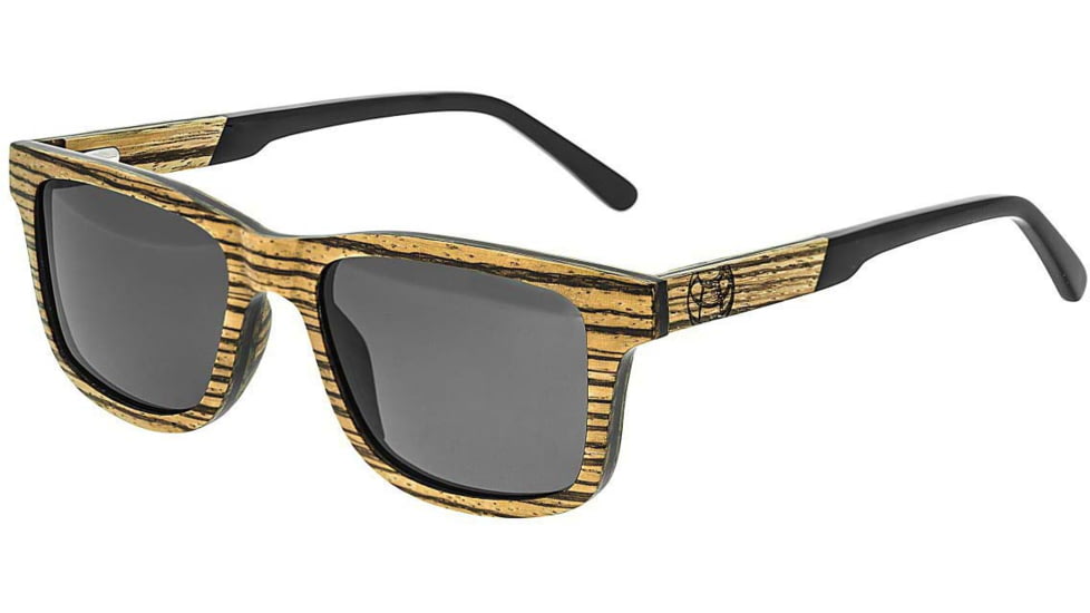 Earth Wood Tide Polarized Sunglass, Zebrawood/Black, One Size, ESG009GR