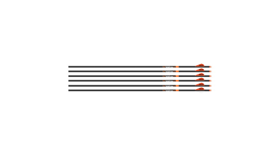 Easton 6.5mm 300 Bowhunter Arrow w/2in Bully Vanes, 6 Pack, 9.5 Grain, 32in, Black/Orange/White, 829467