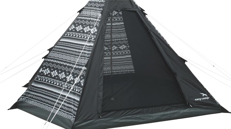 Easy Camp 2 Person Tipi Tent, Tribal Black / White 120179