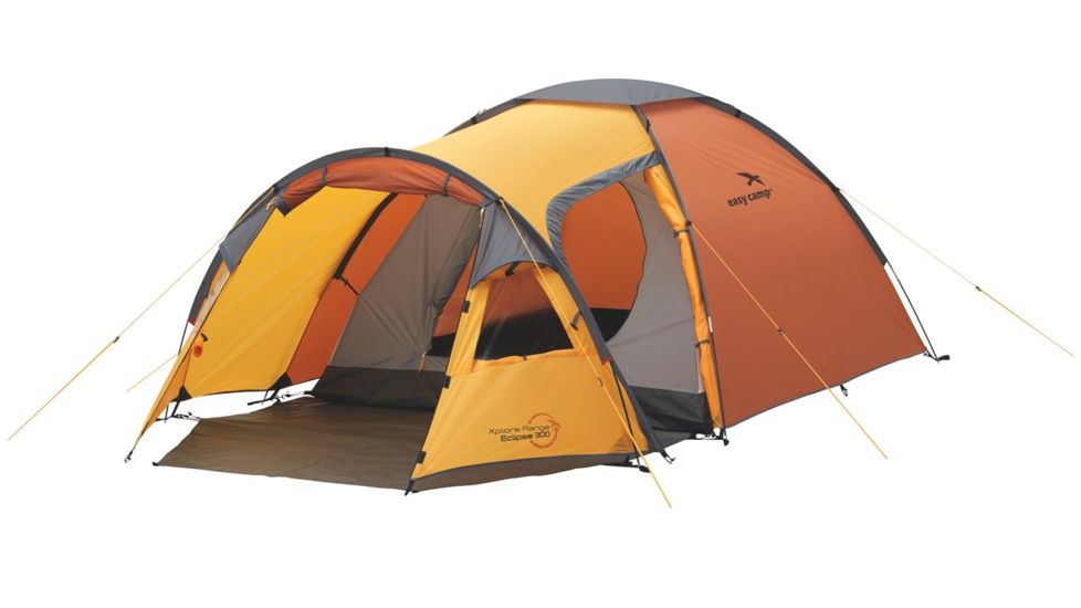 Easy Camp 3 Person Eclipse 300 Tent, Orange / Gold 120186