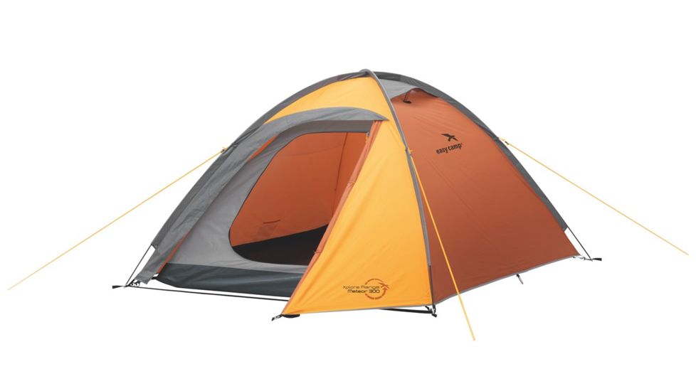 Easy Camp 3 Person Meteor 300 Tent, Orange / Gold 120191