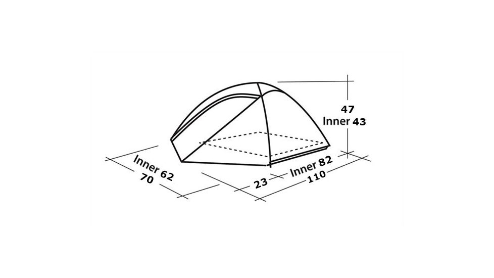 Easy Camp 3 Person Meteor 300 Tent, Orange / Gold, 120191