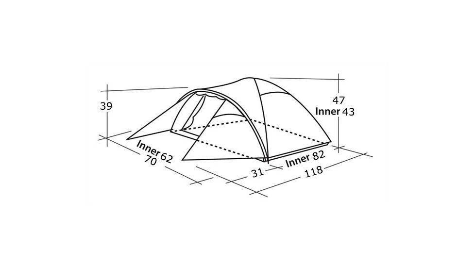 Easy Camp 3 Person Quasar 300 Tent, Orange / Gold, 120193