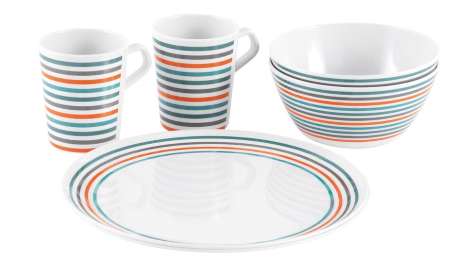 Easy Camp Melamine Set Tableware for 2 Person, Stripe 680040