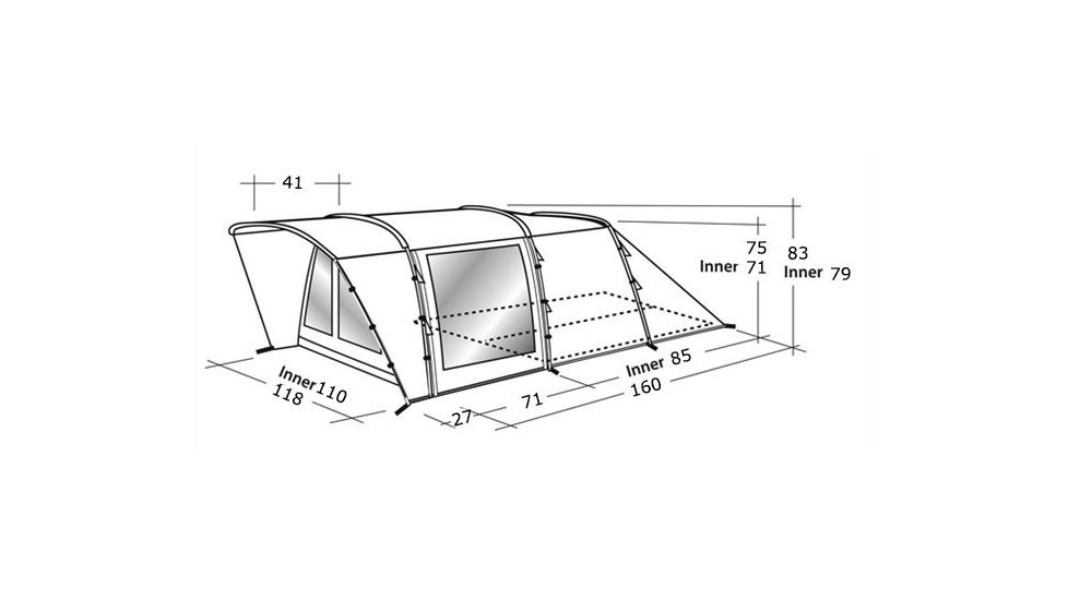 Easy Camp Palmdale 500 Tent Awning - 5 Person, Gray / Silver, 120208