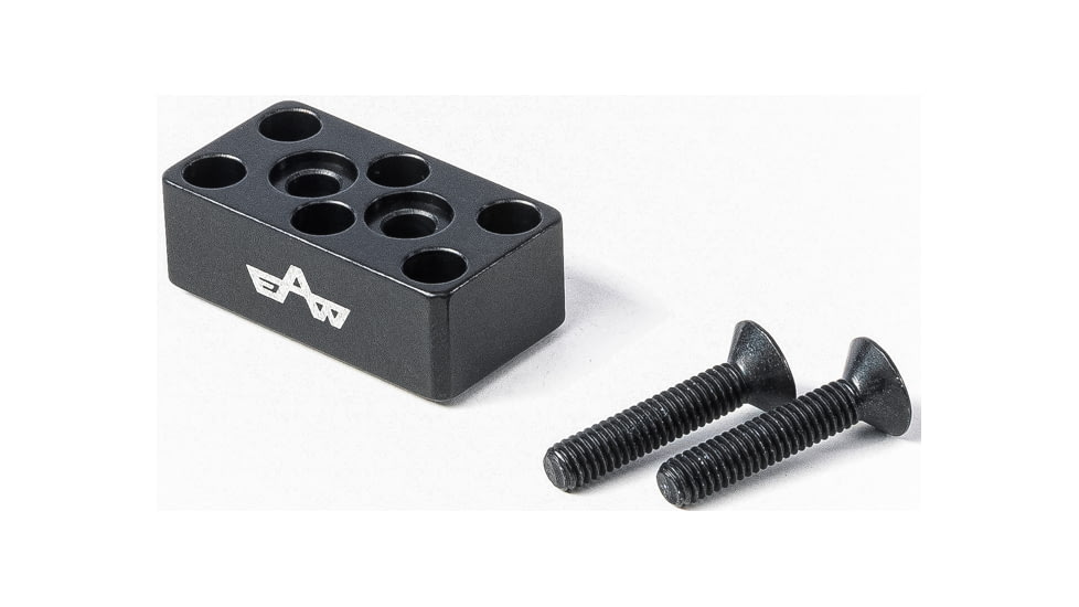 EAW German Tactical Mount Elevation Block, Hole Distance 10mm, Angeled Mount, Height 10mm, Black, 60006