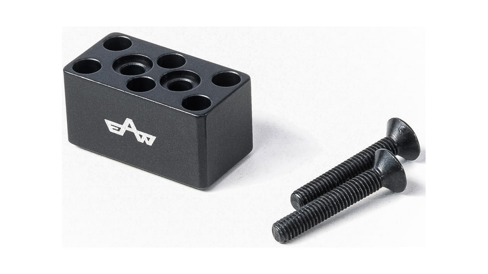 EAW German Tactical Mount Elevation Block, Hole Distance 10mm, Angeled Mount, Height 15mm, Black, 60007