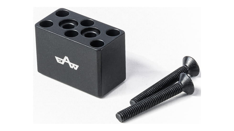 EAW German Tactical Mount Elevation Block, Hole Distance 10mm, Angeled Mount, Height 20mm, Black, 60008