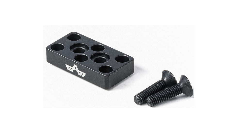 EAW German Tactical Mount Elevation Block, Hole Distance 10mm, Angeled Mount, Height 6mm, Black, 60005