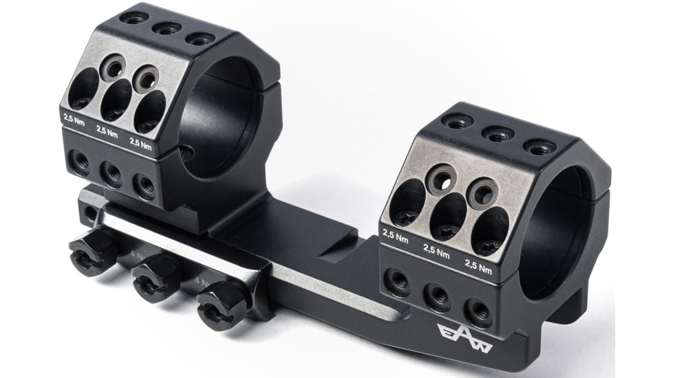 EAW German Tactical Mount Extended Fixed Blockmount, Tube Diameter 30mm, Height 23mm, Extension 70mm, Screw, Black, 62007