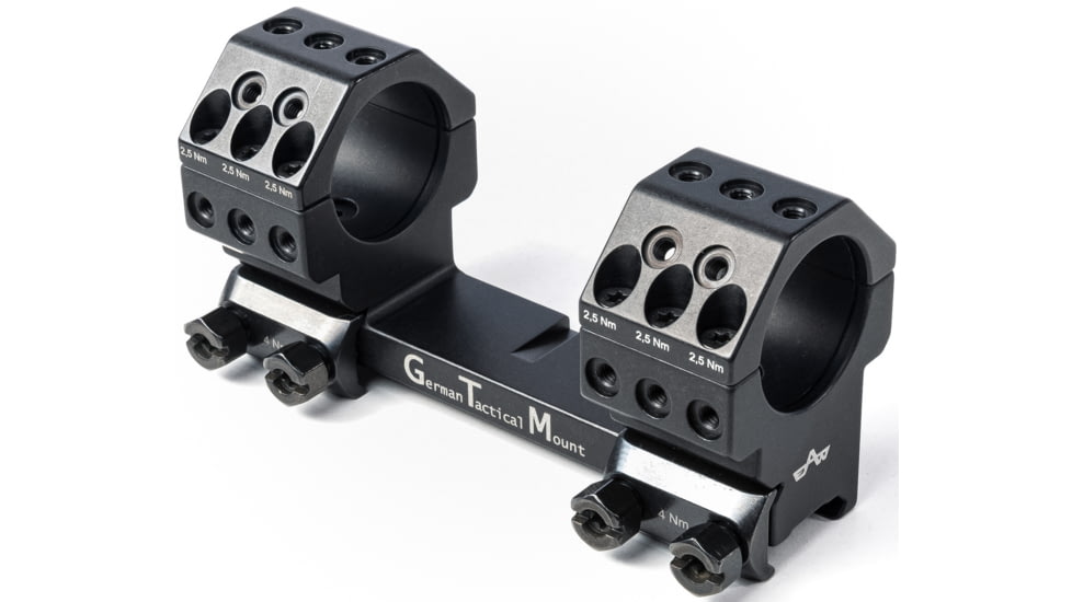 EAW German Tactical Mount Fixed Blockmount, Tube Diameter 30mm, Height 23mm, Screw, Black, 62003