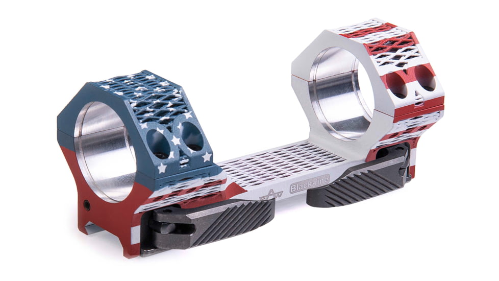 EAW EAW Ultralight 3D Printed Scope Mount w/Lever, Diameter 34mm, Height 15mm, Lever, Red/White/Blue, Small, 48925341502101