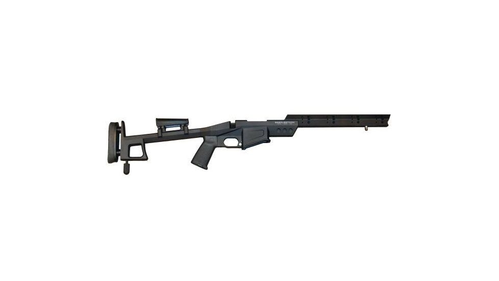 Eberlestock Stealth Chassis 700 LA, Folding Stock, Slick Forestock w/ AI-Type 5 Round Magazine, Stealth Black M1BSSB