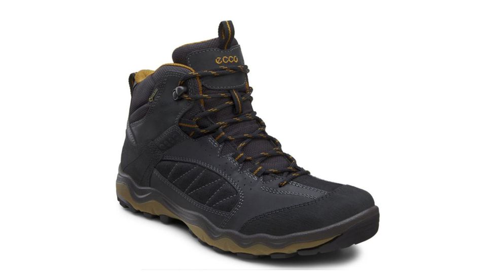 ECCO Ulterra Mid GTX Hiking Boot - Men's-Blk/Blk/Tobacco-Medium-46