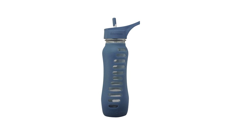 Eco Vessel Surf Glass Bottle with Silicone Sleeve, Storm Blue, 22 oz, SWG650STR-SB