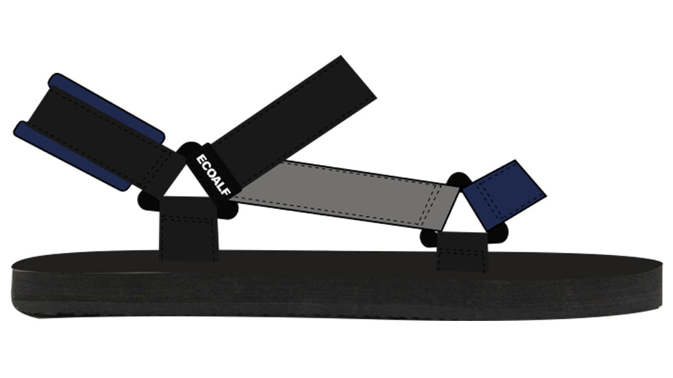 Ecoalf Ebroalf Sandals - Mens, Anthracite, 43, SHSAEBRO04500MS22-318-43