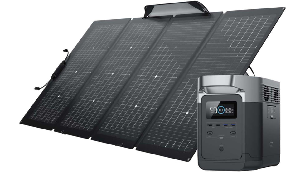 EcoFlow DELTA 1300 w/ 1 Solar Panel, 220W, Black, DELTA1300-MS430-US