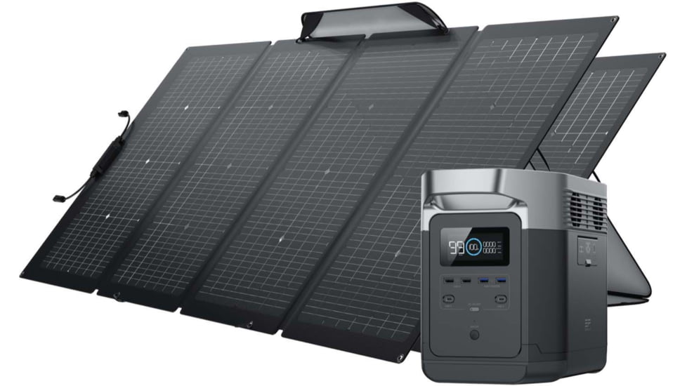 EcoFlow DELTA 1300 w/ 2 Solar Panel, 220W, Black, DELTA1300-2MS430-US