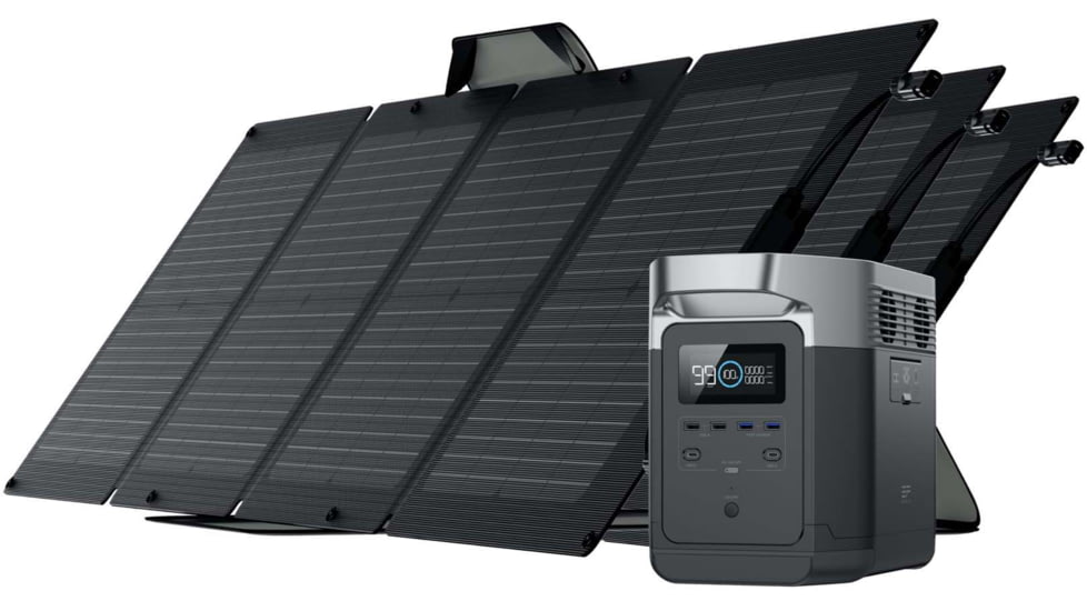 EcoFlow DELTA 1300 w/ 3 Solar Panel, 110W, Black, DELTA1300-3
