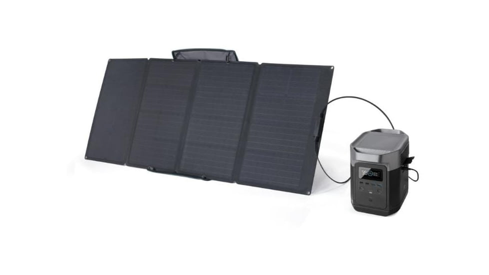 EcoFlow Delta Bundle Power Station w/One Solar Panel, Grey/Black, DELTAAMSP161