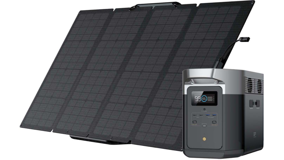 EcoFlow DELTA Max 1600 w/1 Solar Panel, 160W, Black, DELTAMax1600US161
