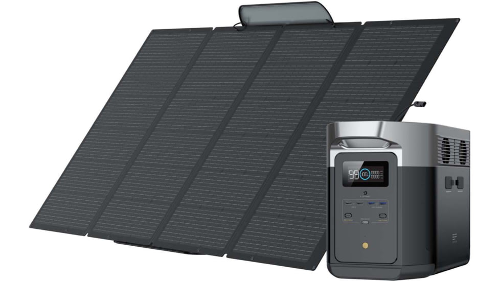 EcoFlow DELTA Max 1600 w/ 1 Solar Panel, 400W, Black, DELTAMax1600-400W-US