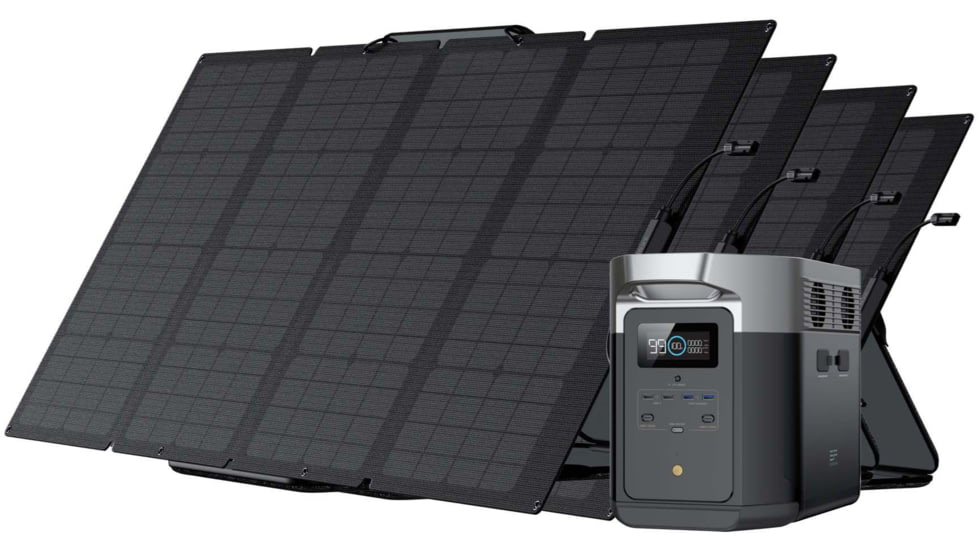 EcoFlow DELTA Max 2000 w/ 4 Solar Panel, 160W, Black, DELTAMax2000US164