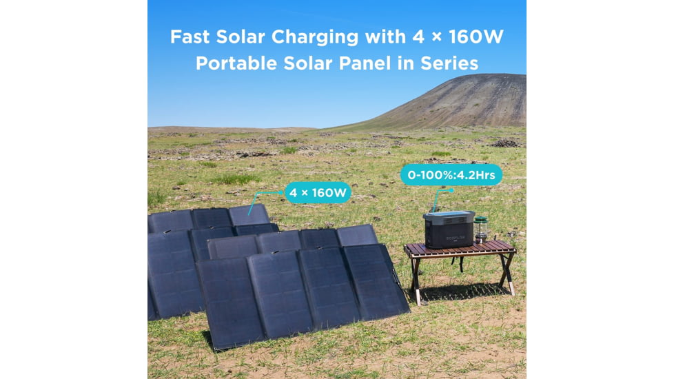 EcoFlow DELTA Max 2000 Bundle w/One 400W Solar Panel, Black, DELTAMax2000-400W-US