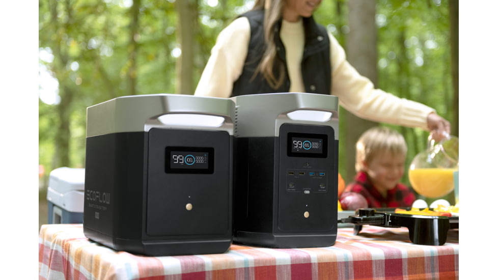 EcoFlow DELTA Max 2000 Bundle w/One Extra Battery, Black, DELTAMax2000-DELTAMaxEB-US