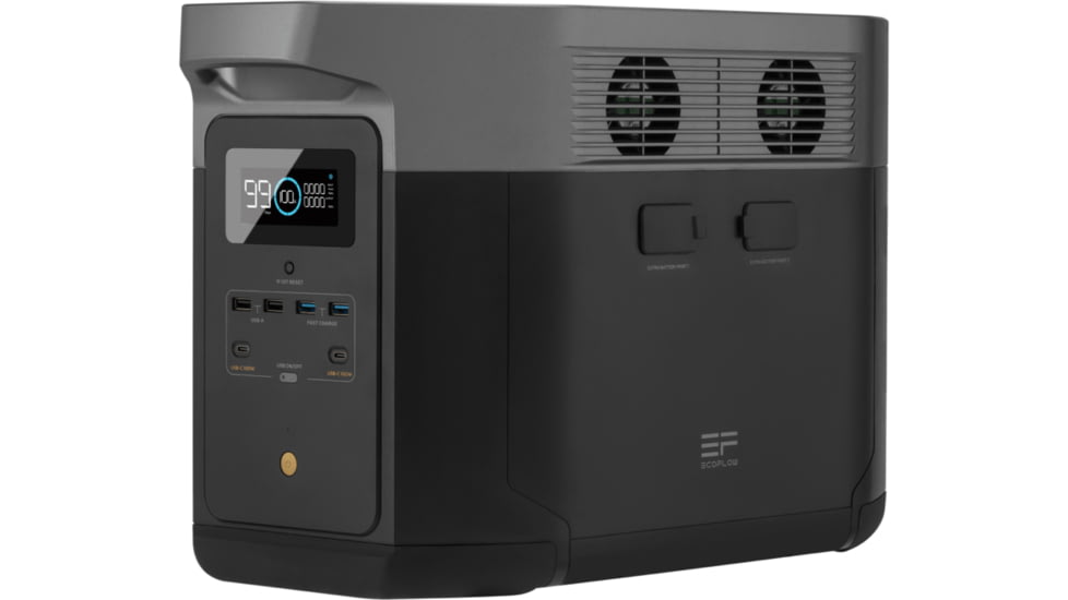 EcoFlow Delta Max 2000 Bundle w/Two Solar Panels, Grey/Black, DELTAMax2000US162