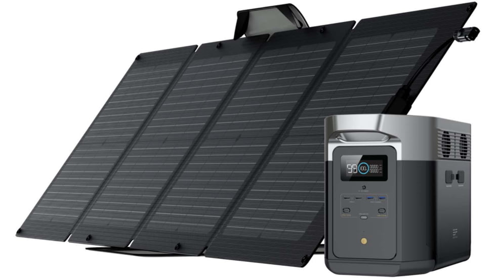 EcoFlow DELTA Max 2000 w/ 1 Solar Panel, 110W, Black, DELTAMax2000+110W