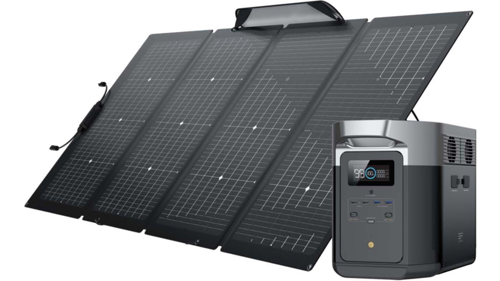 EcoFlow DELTA Max 2000 w/ 1 Solar Panel, 220W, Black, TMR310-MS430-US