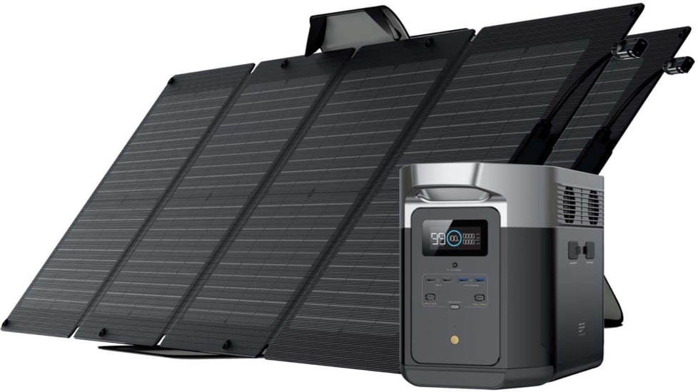 EcoFlow DELTA Max 2000 w/ 2 Solar Panel, 110W, Black, DELTAMax2000US112