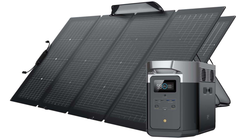 EcoFlow DELTA Max 2000 w/ 2 Solar Panel, 220W, Black, TMR310-2MS430-US