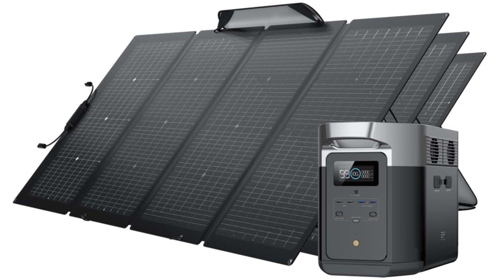 EcoFlow DELTA Max 2000 w/ 3 Solar Panel, 220W, Black, TMR310-3MS430-US