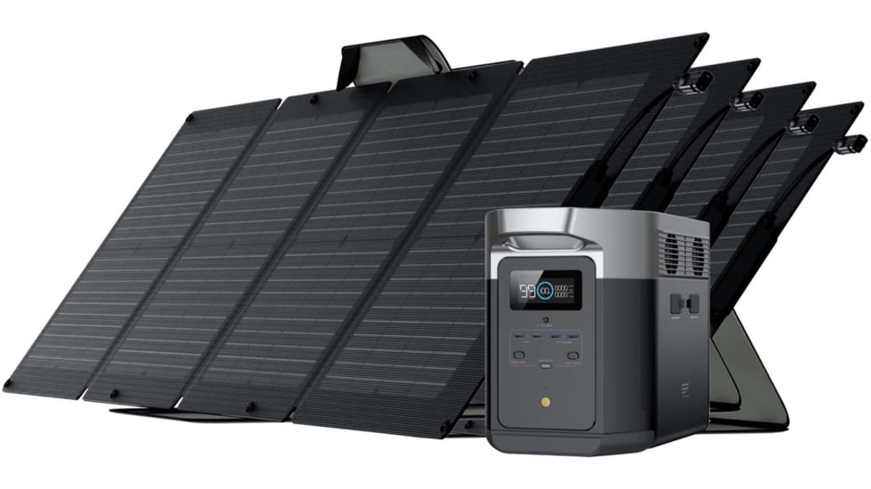 EcoFlow DELTA Max 2000 w/ 4 Solar Panel, 110W, Black, DELTAMax2000US114