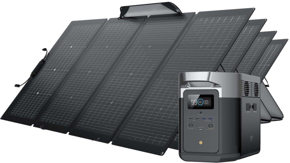 EcoFlow DELTA Max 2000 w/ 4 Solar Panel, 220W, Black, TMR310-4MS430-US