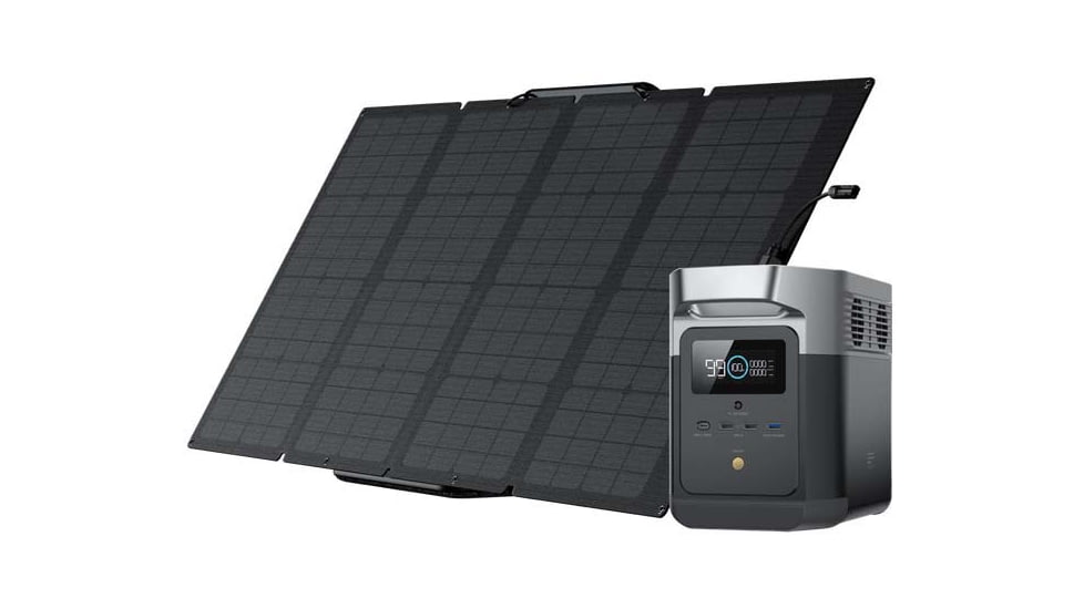 EcoFlow DELTA Mini w/ 2 Solar Panel, 160W, Black, DELTAminiUS161