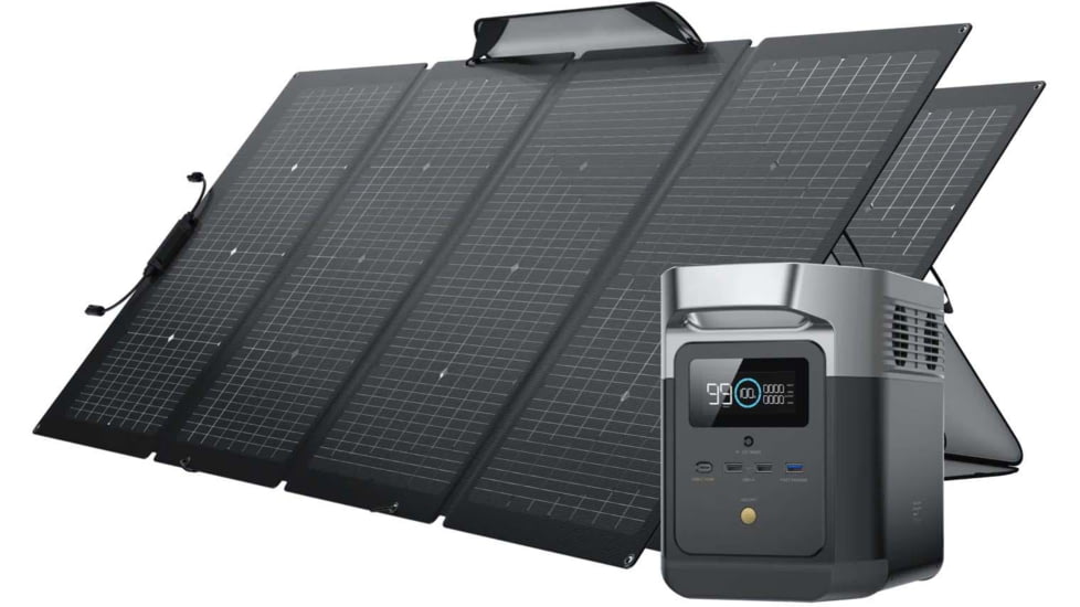 EcoFlow DELTA Mini w/ 2 Solar Panel, 220W, Black, DELTAMINI-SP220W-2-US