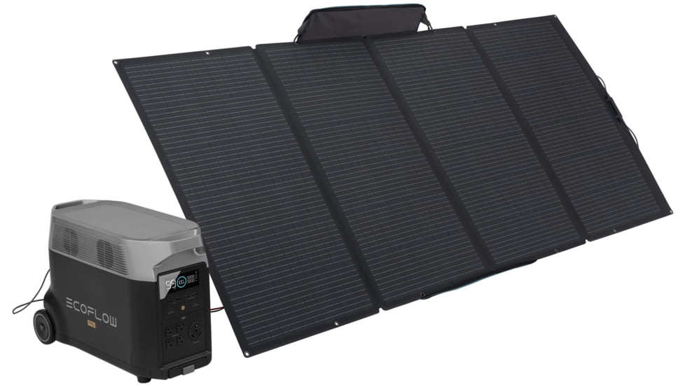 EcoFlow DELTA Pro Portable Power Station w/One 400W Solar Panel, Black, DELTAPro-400W-US