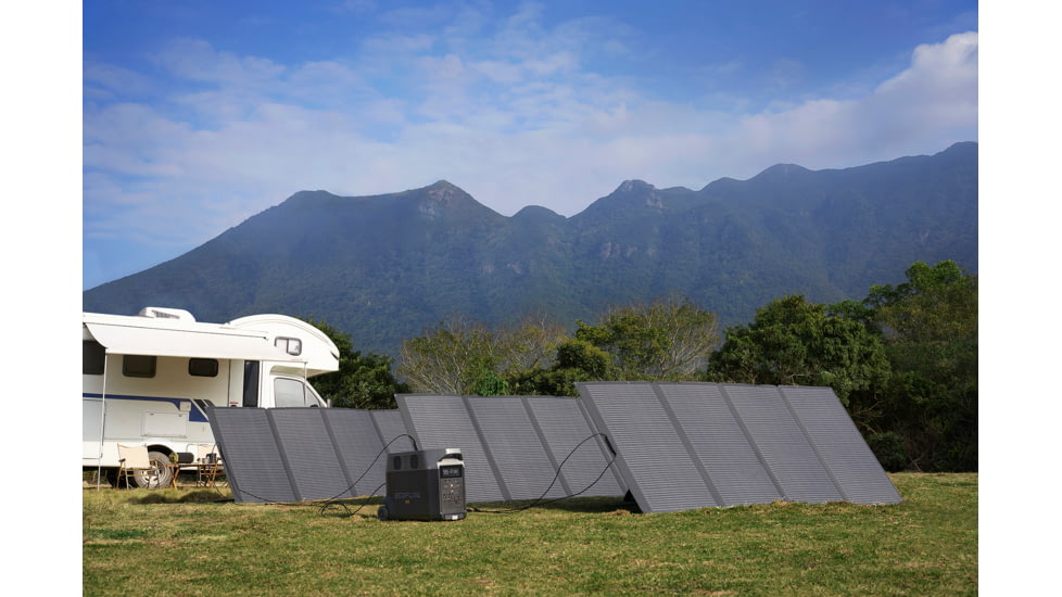 EcoFlow DELTA Pro Portable Power Station w/One Extra Battery and Two 400W Solar Panel, Black, DELTAPro-DELTAProEB-400W2-US